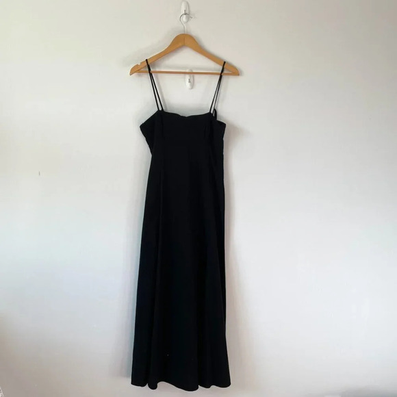 Zara Linen Blend Corset Midi Dress Black Bloggers Fav Sz Small NWT - Picture 6 of 12